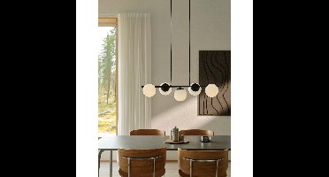 Nordlux Scandinavische hanglampLilly zwart met wit - 2612623003